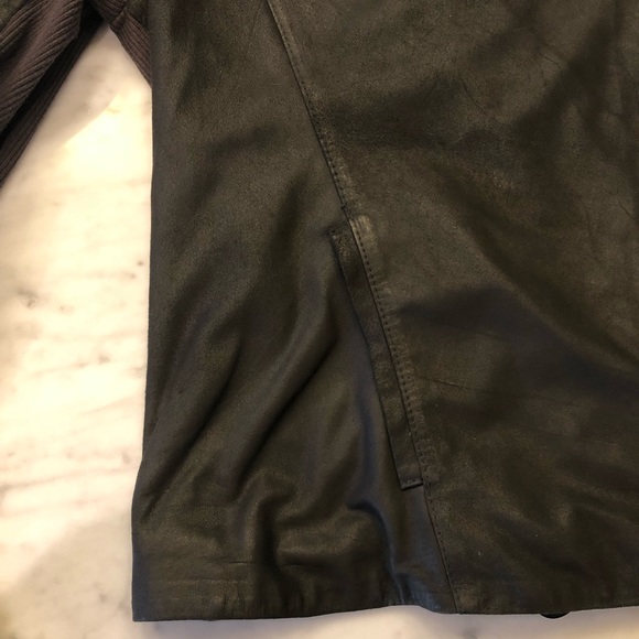 Elie Tahari Andreas Drape Gray Lamb Leather Jacket - Picture 12 of 16